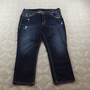 Silver Jeans Suki Capri Jean Womens Plus Size 20 Western Rodeo Cowgirl